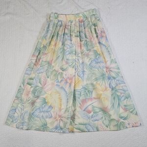 Vintage Alfred Dunner Pastel Floral Pleated Skirt